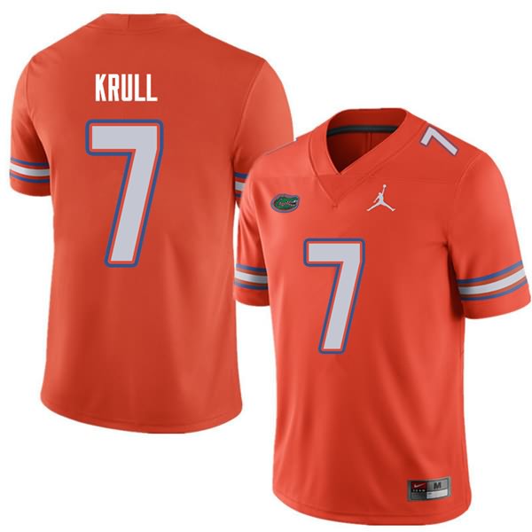 NCAA Florida Gators Lucas Krull Men's #7 Jordan Brand Orange Stitched Authentic College Football Jersey QEJ3264ZG